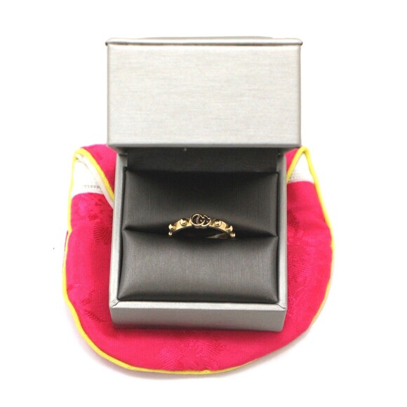 GUCCI YELLOW GOLD RUNNING GG RING 18KT SIZE 8 - Picture 1 of 5